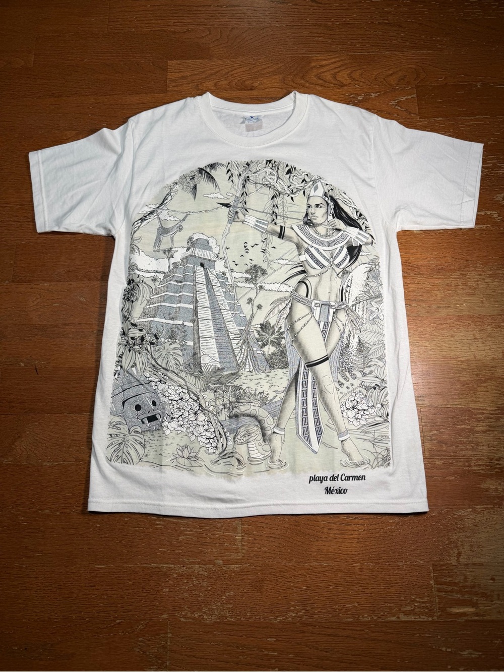 Playa Del Carm Aztec Warrior Graphic Tee